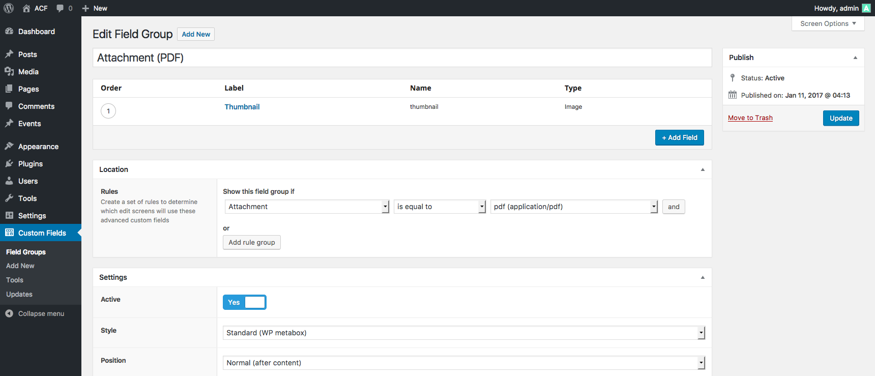 Advanced Custom Fields Html  