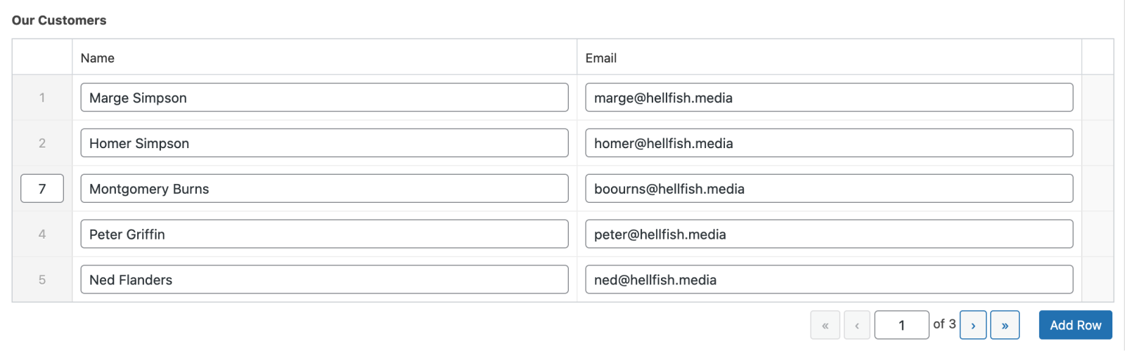 A screenshot showing how a row can be reordered.