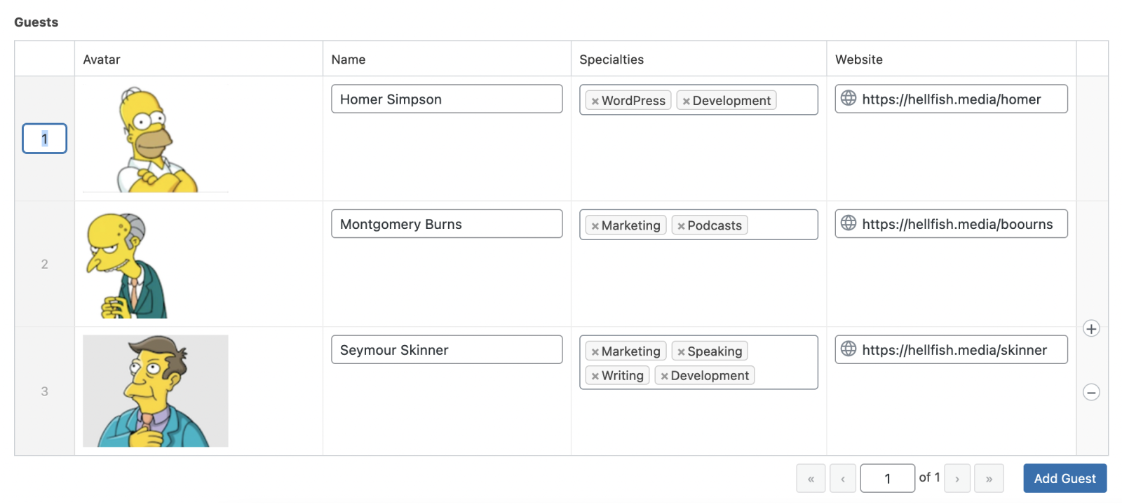 Reordering a repeater with pagination enabled.