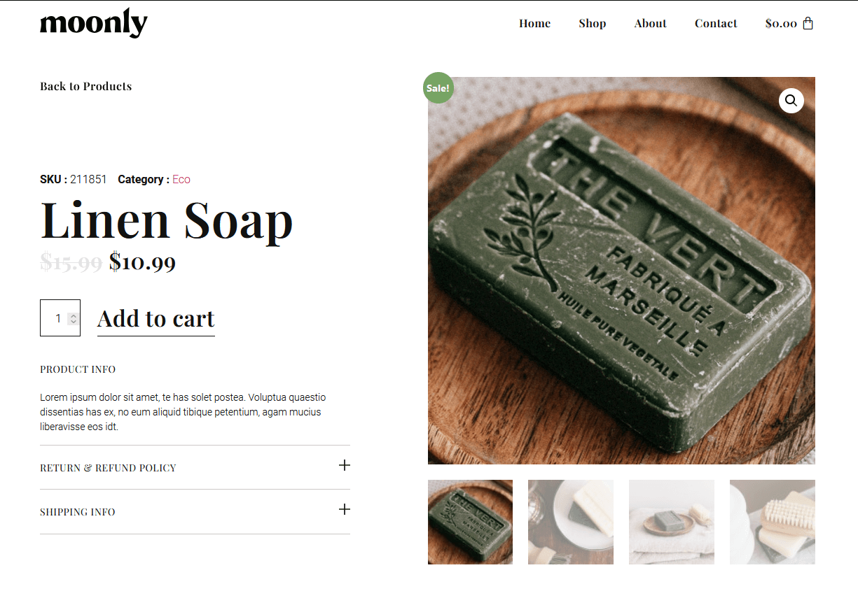 A WooCommerce product page template from Elementor.