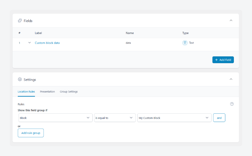 Assigning a custom field to an ACF block