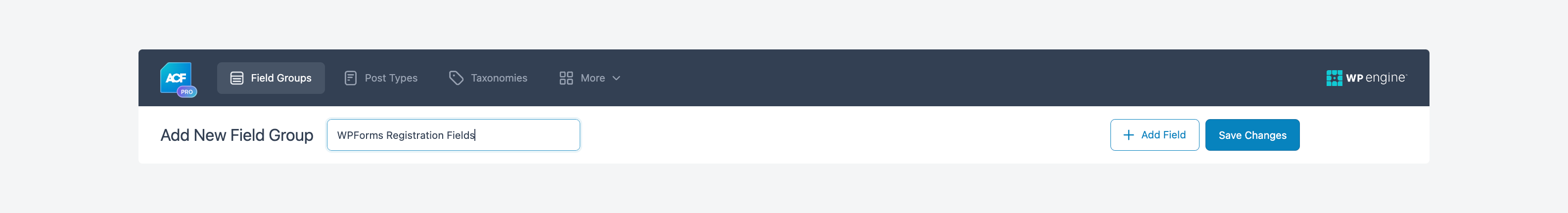 Create a new field group and name it