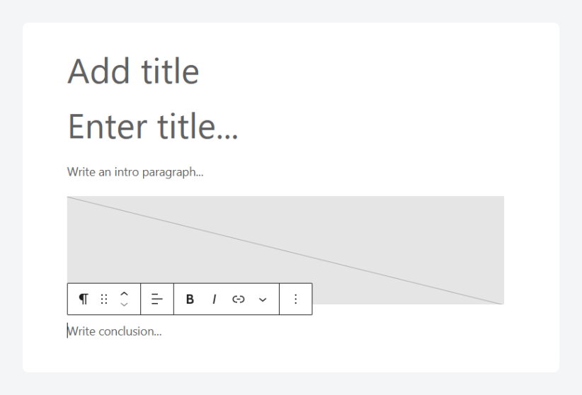 A WordPress block template in the editor