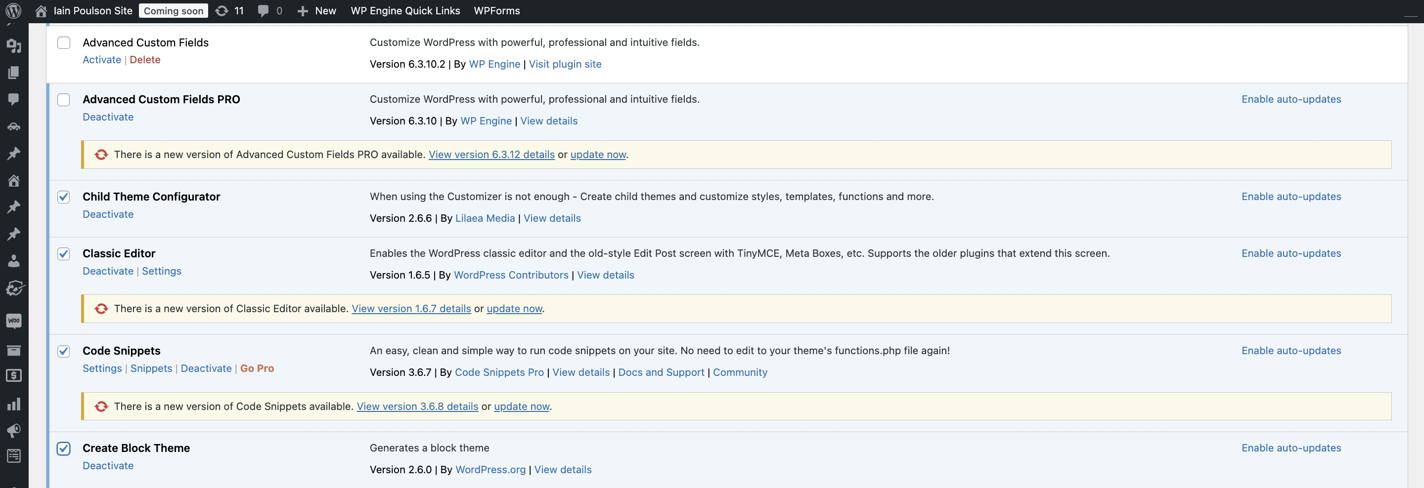 Select plugins