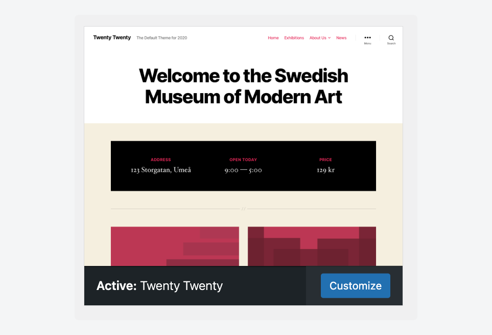 Default Twenty Twenty theme