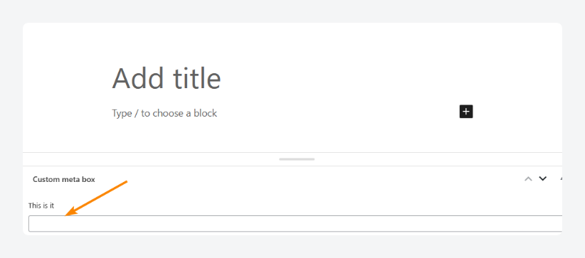 A custom meta box in the WordPress editor