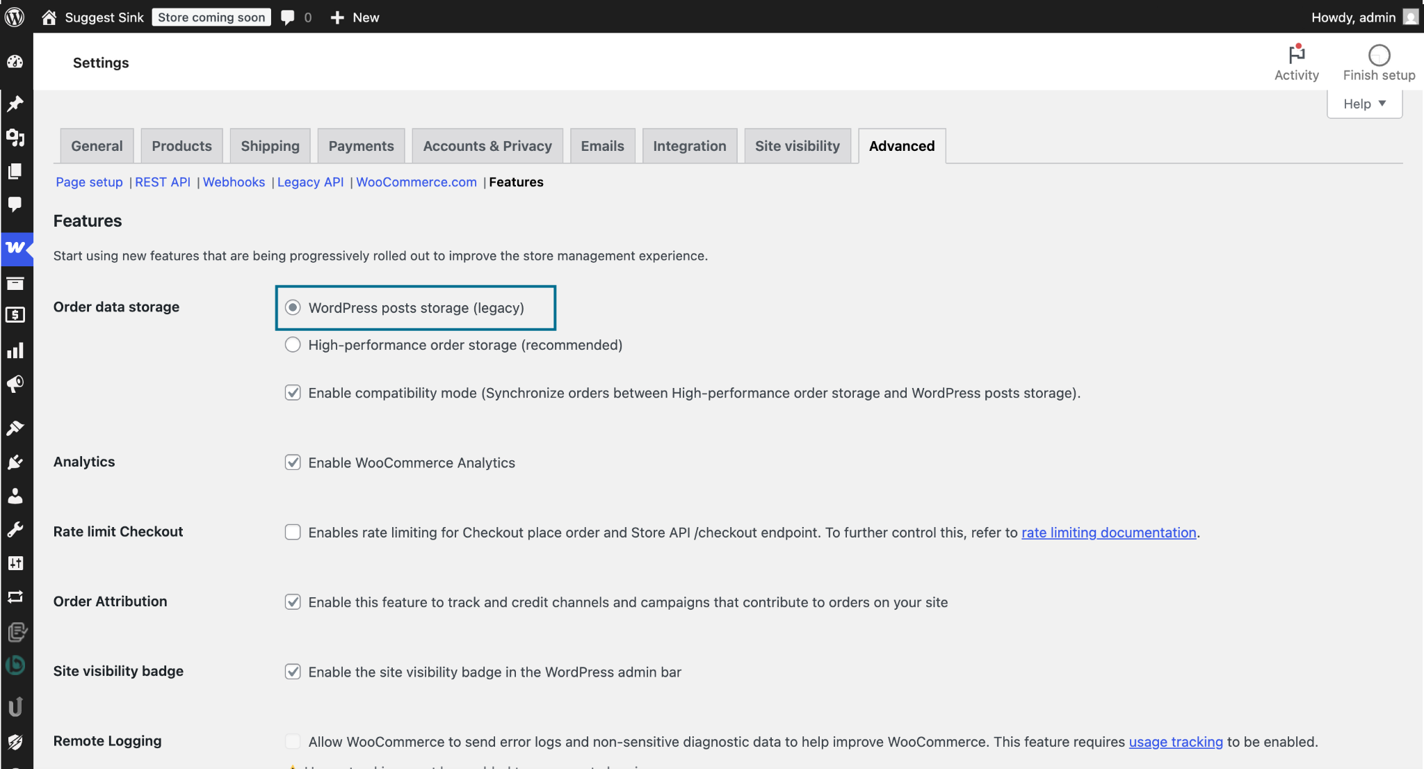 WordPress posts storage