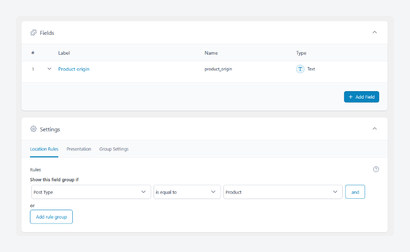 ACF custom field connected to WooCommerce products