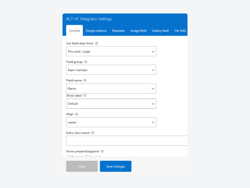 Using the ACF-VC element