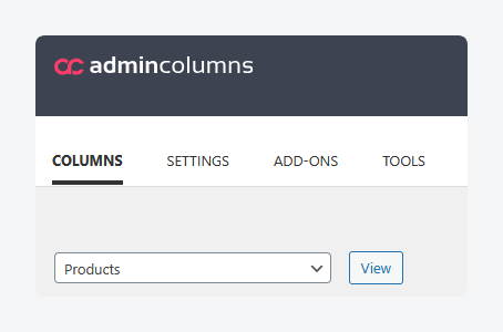 Selecting products in Admin Columns