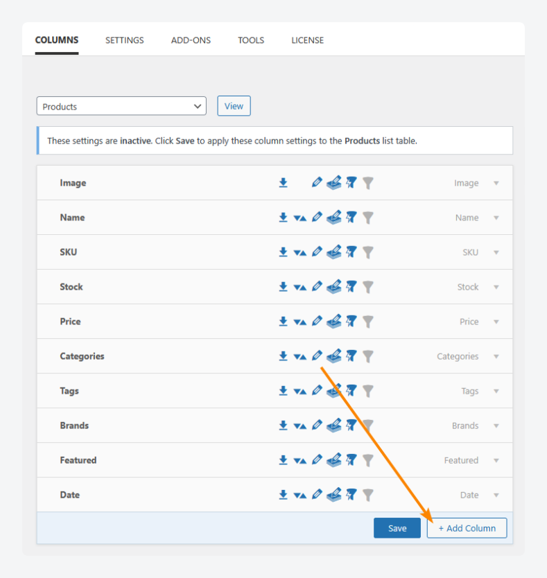 Adding a column with Admin Columns