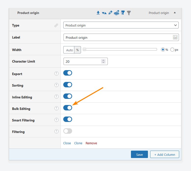 Enabling bulk editing in Admin Columns