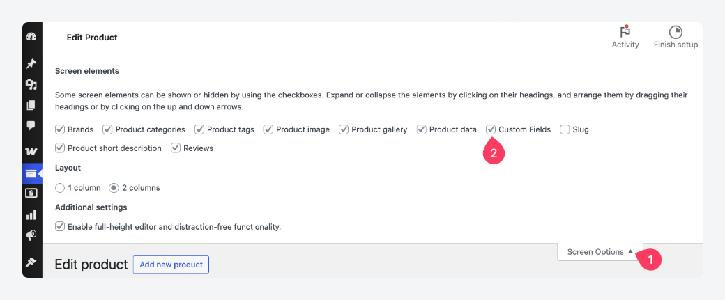 Enabling custom fields in WooCommerce