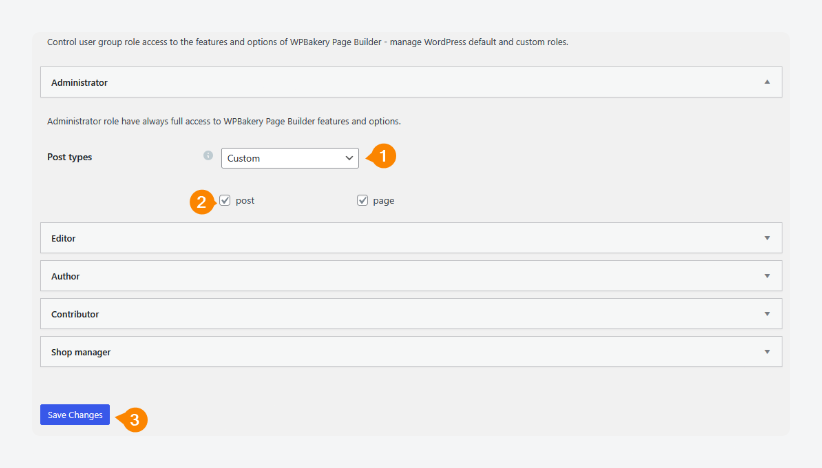 Activating WPBakery builder for posts