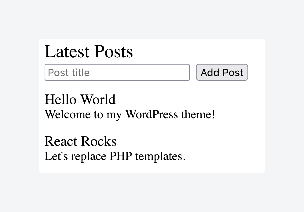 React component rendering WordPress posts
