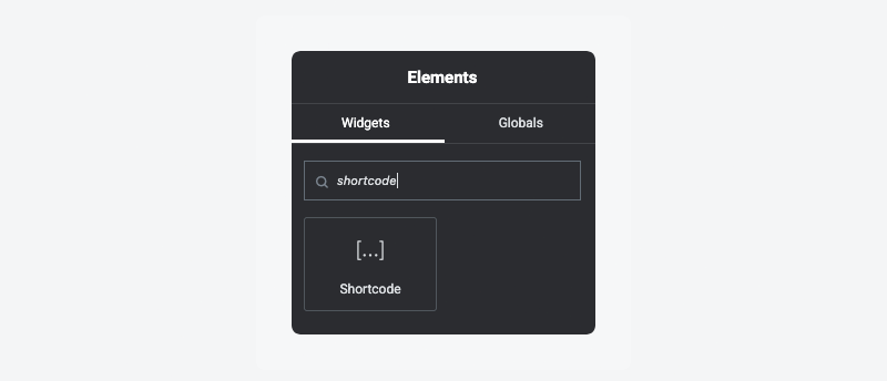 The Elementor shortcode widget