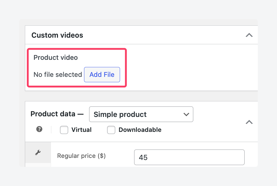 An ACF file field for WooCommerce products