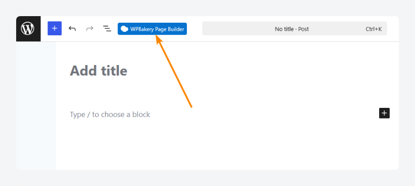 Opening the WPBakery builder