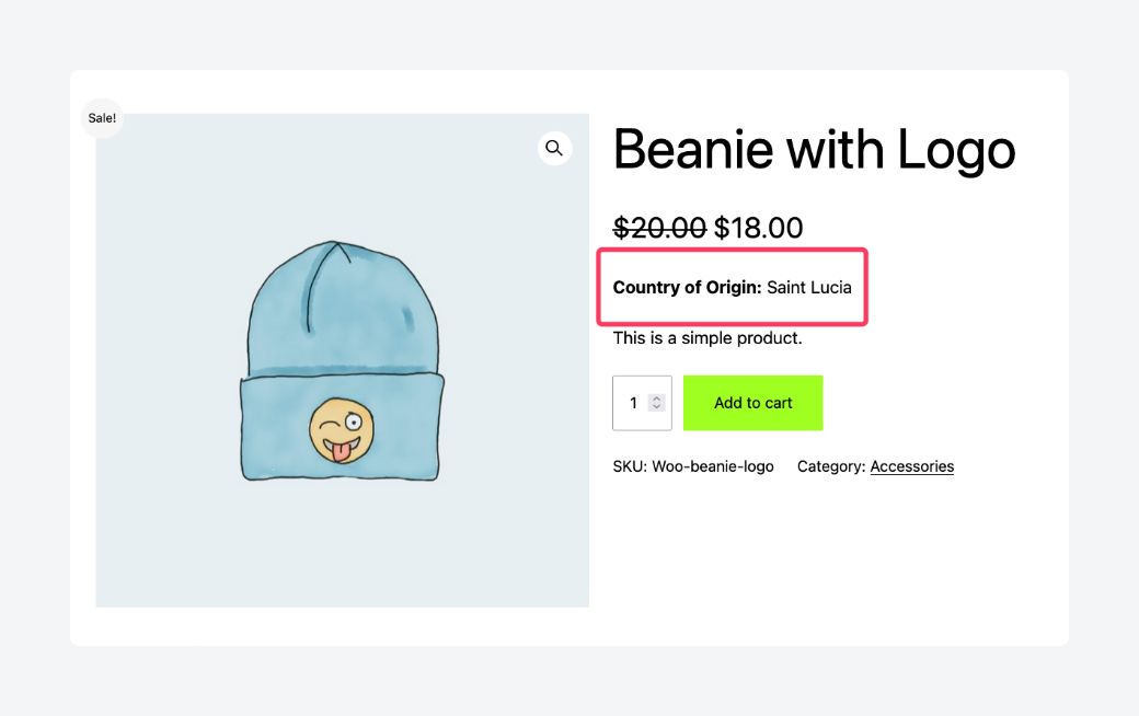 Showing custom WooCommerce field data on the frontend