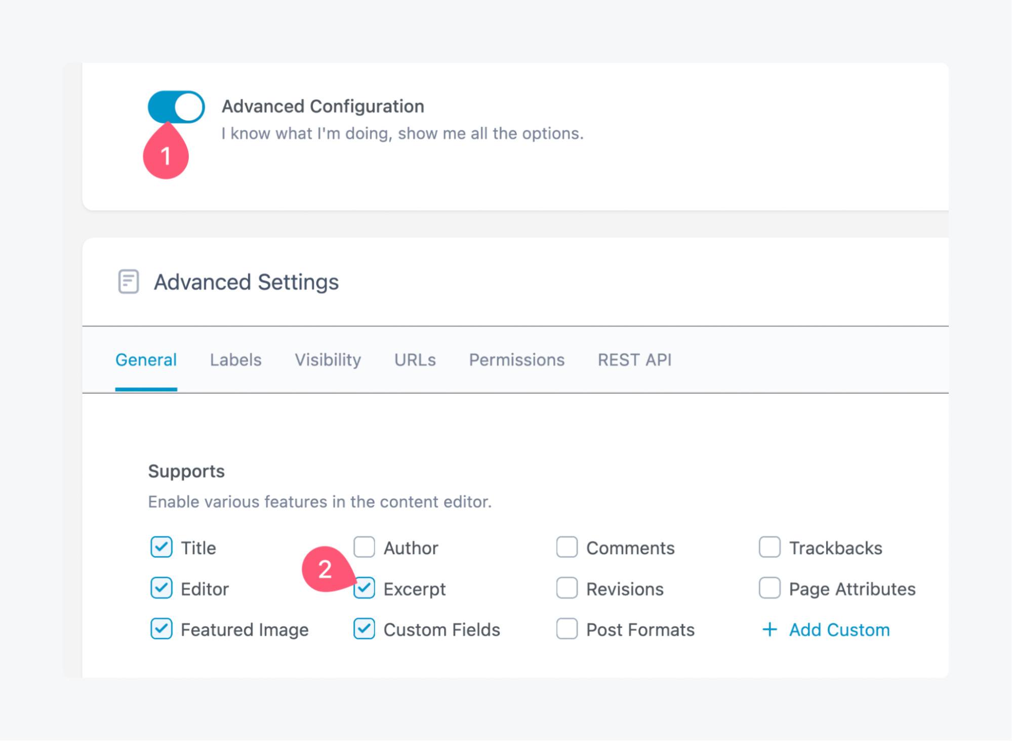 Enabling excerpts for an ACF custom post type
