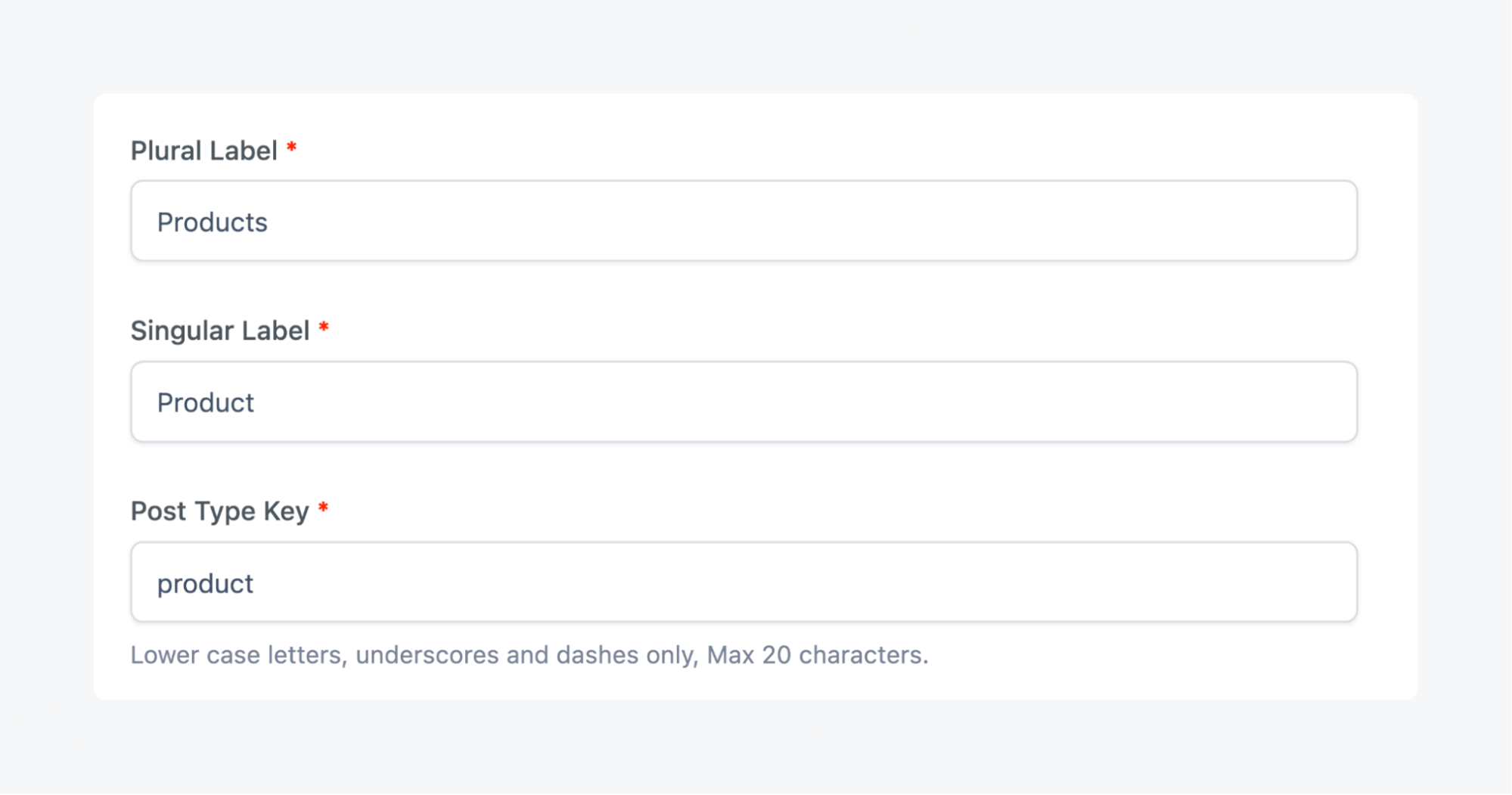 Creating a new custom post type for products with ACF