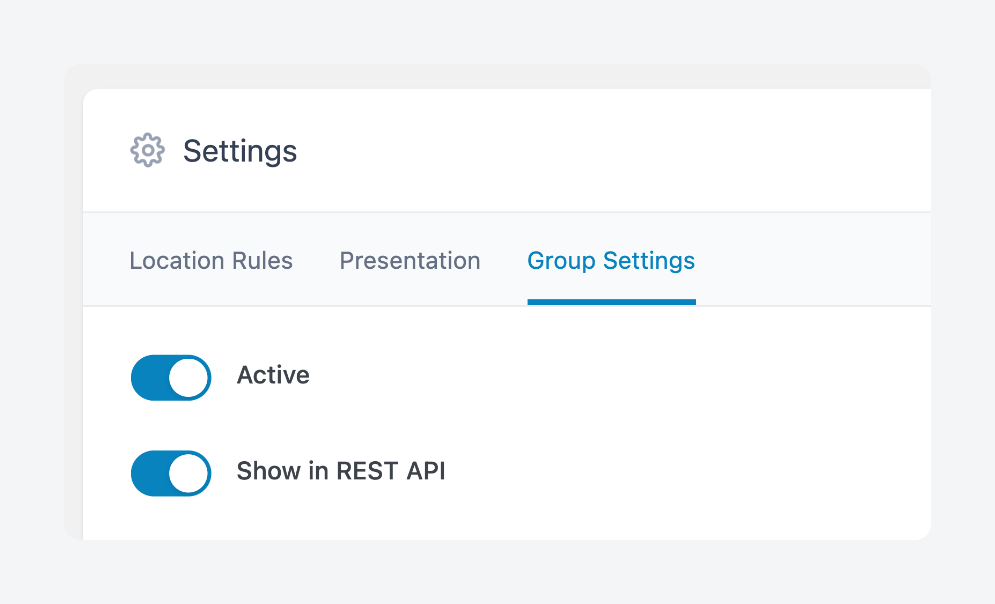 ACF car details show in REST API toggle