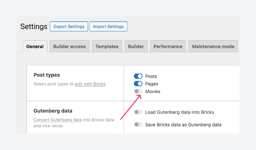 Enabling ACF custom post type support in Bricks