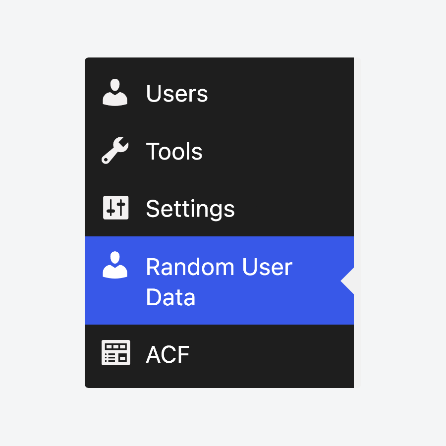 A custom WordPress admin page