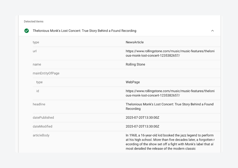 Testing a URL with Google Rich Results Test