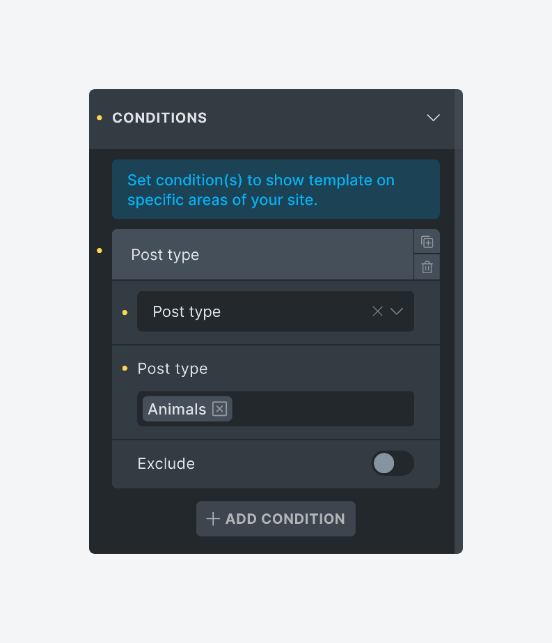 Creating Bricks Builder template conditions