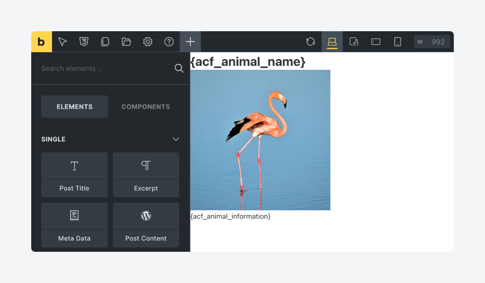 Bricks Builder canvas using ACF fields