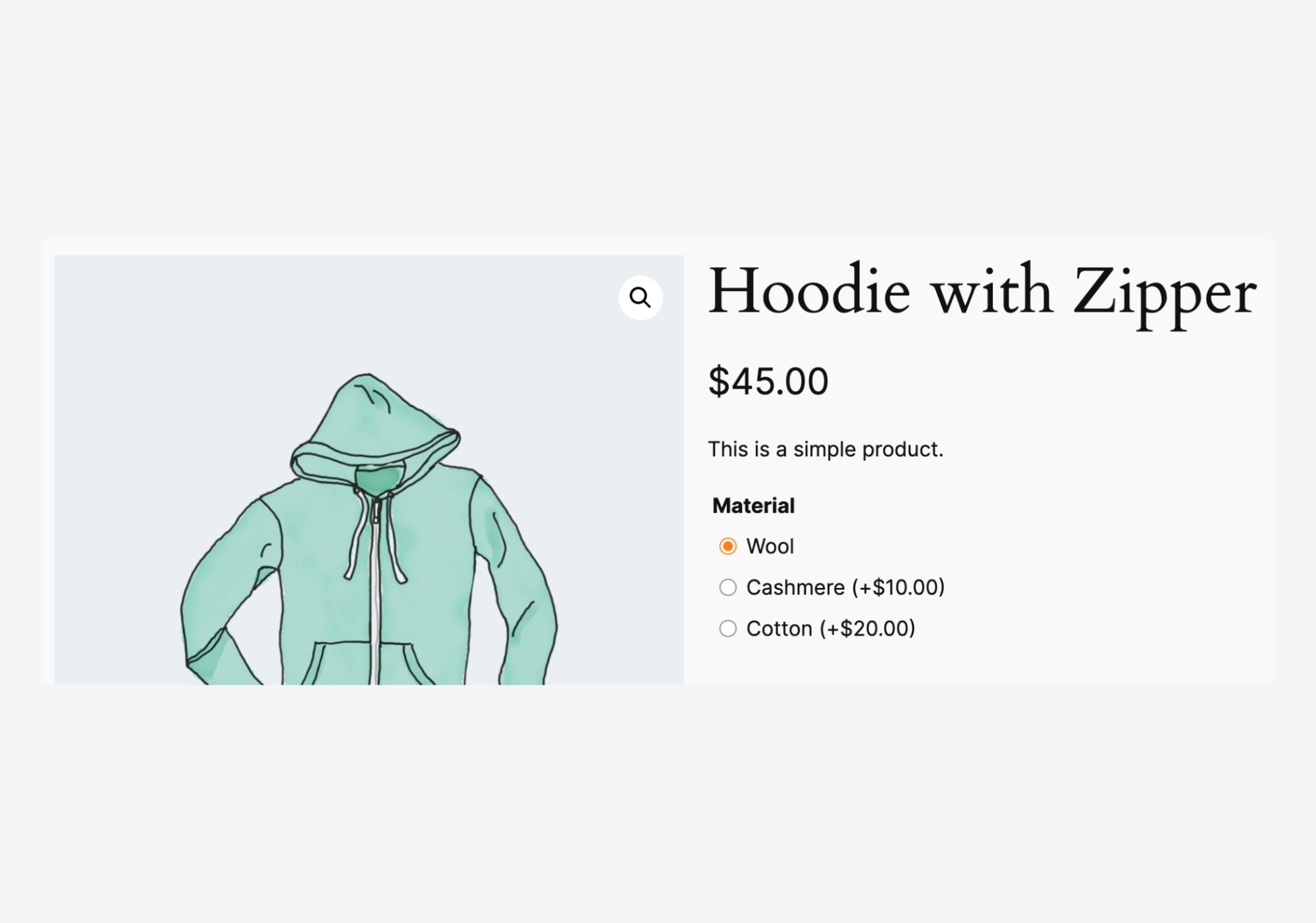 Custom input on a WooCommerce store