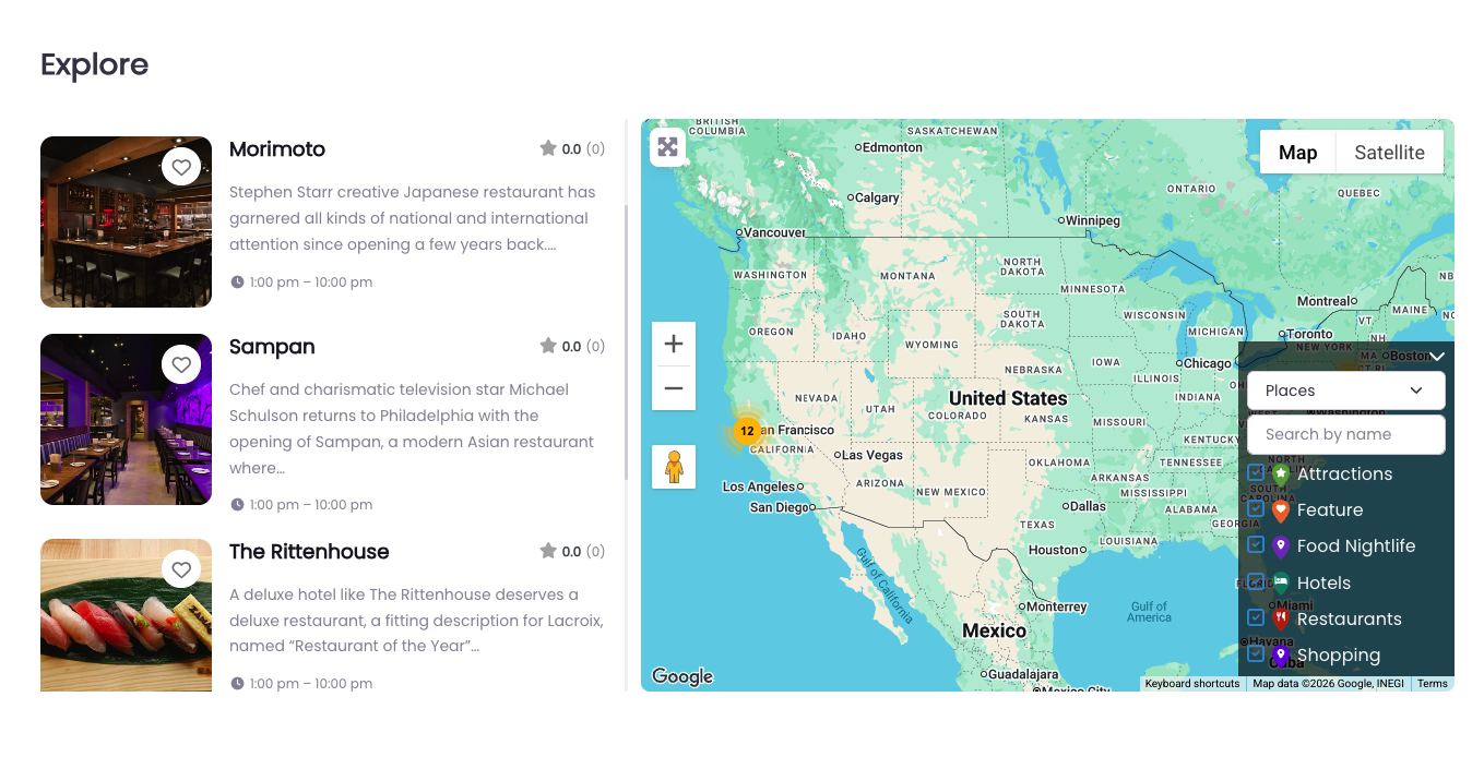 GeoDirectory map integration on a demo site
