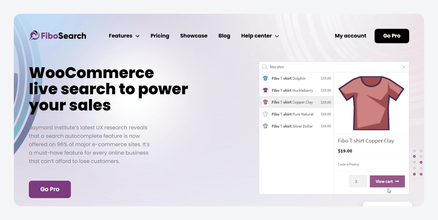 FiboSearch’s homepage.