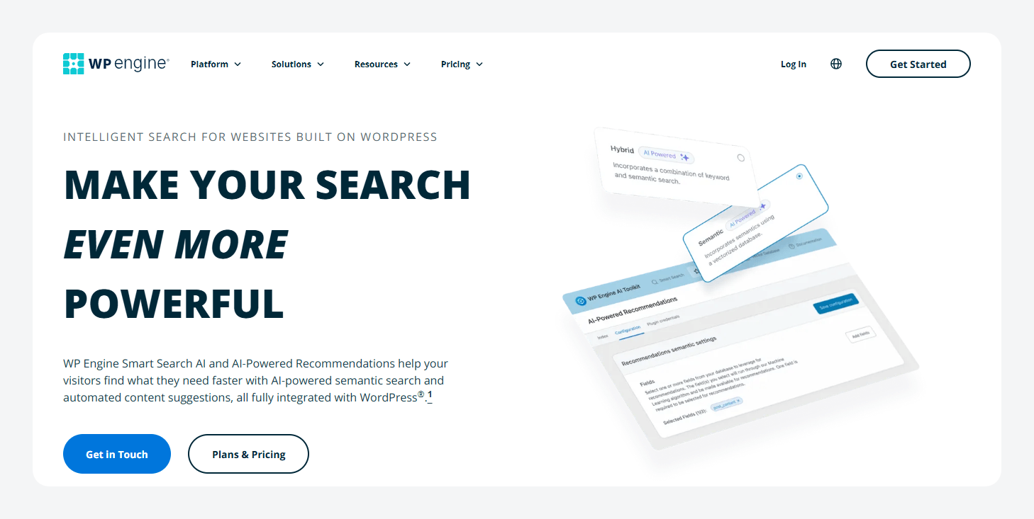 WP Engine Smart Search’s homepage.