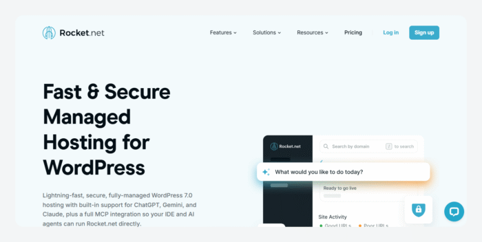 Rocket.net’s homepage.