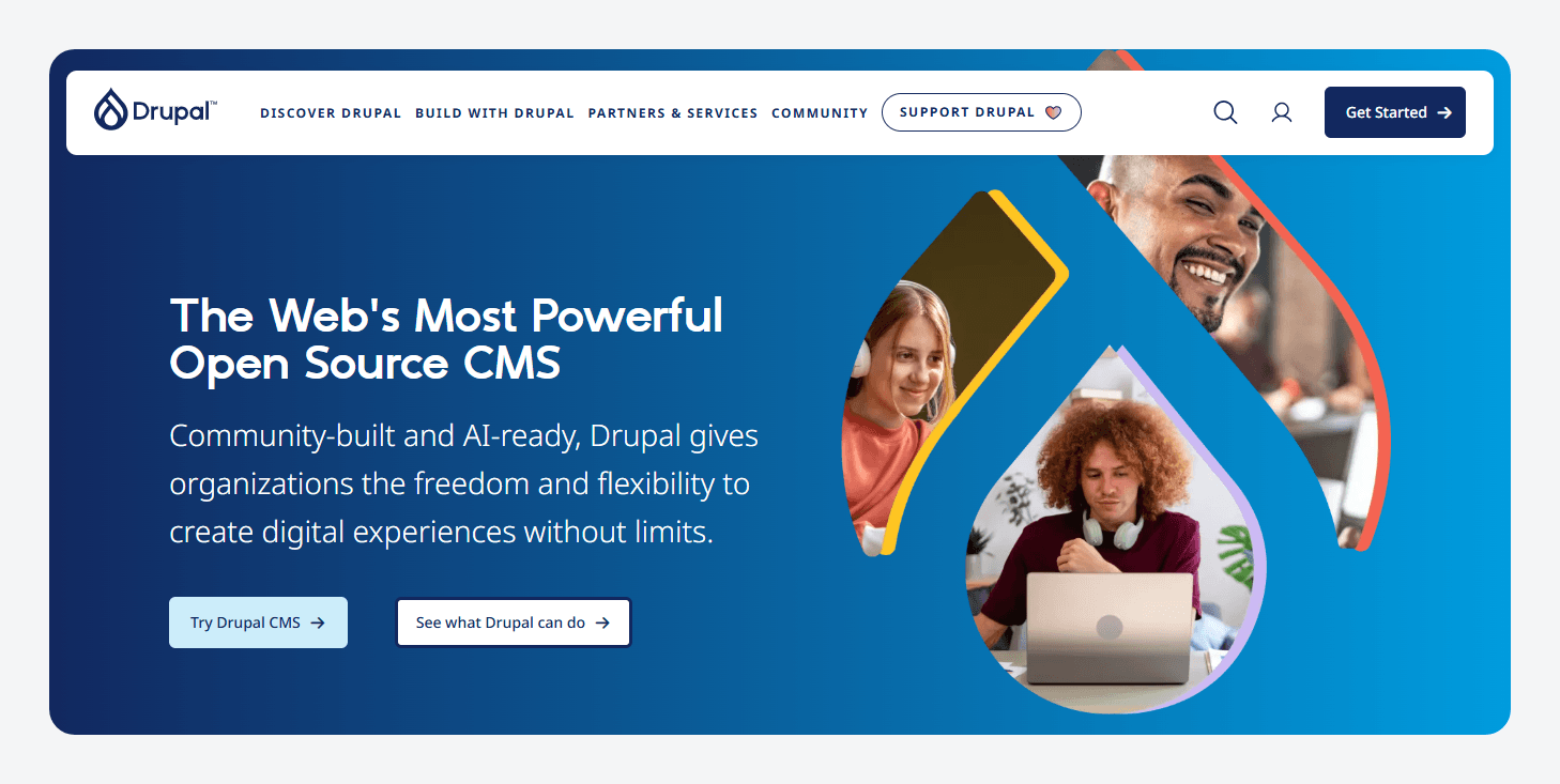 Drupal’s homepage.